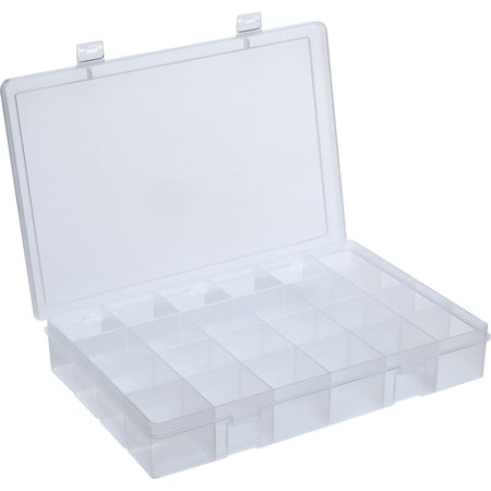 Durham Mfg. Durham Large Plastic Compartment Box, 24 Compartments, 13-1/8x9x2-5/16 LP24-CLEAR
